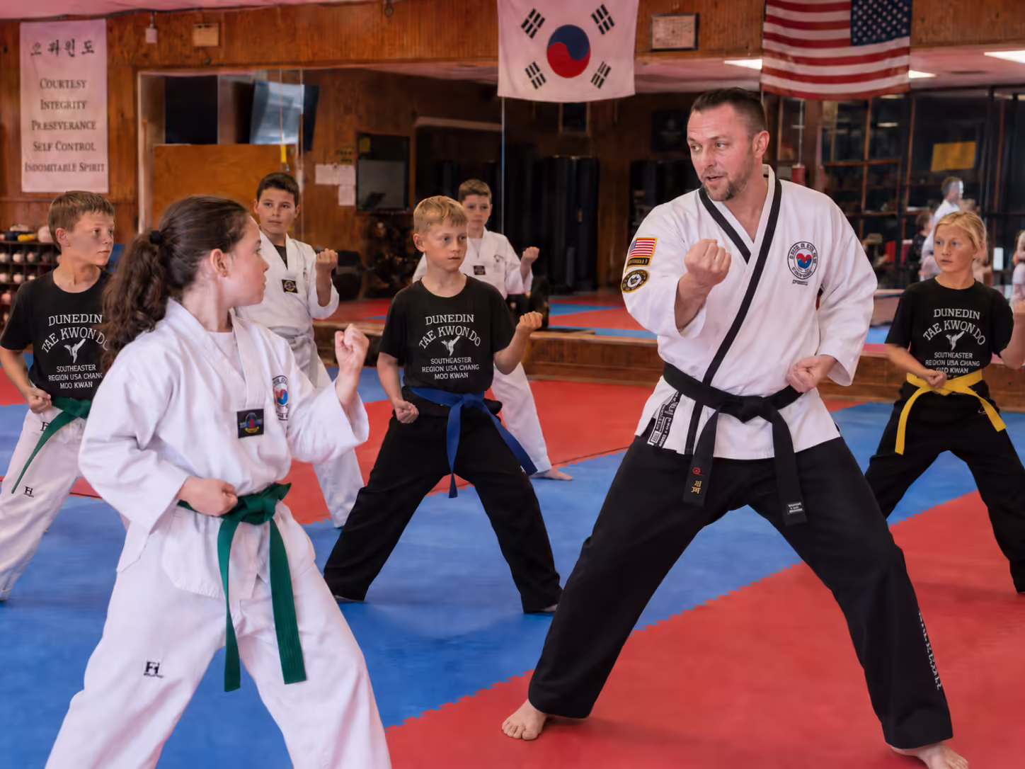 Young Dunedin Taekwondo Academy students building confidence