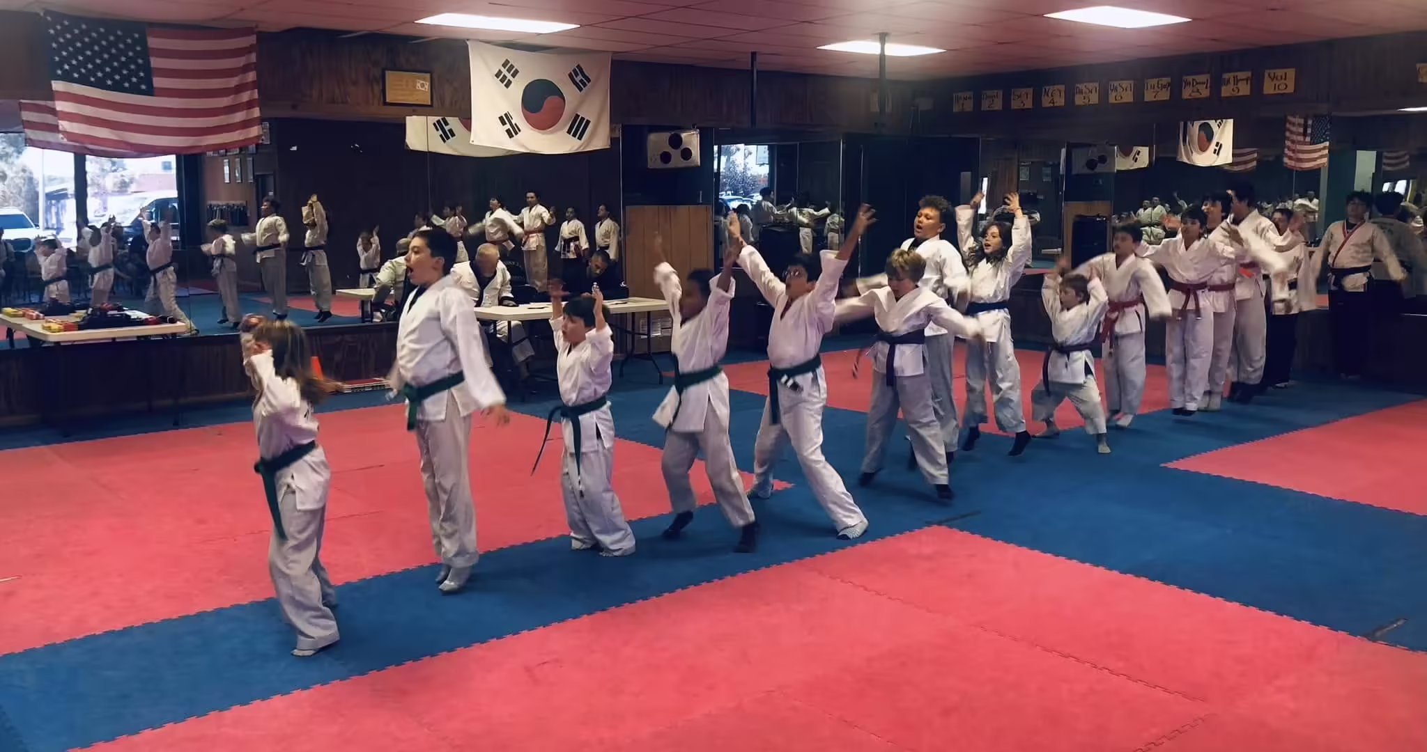 Young students during class at Dunedin Taekwondo Academy